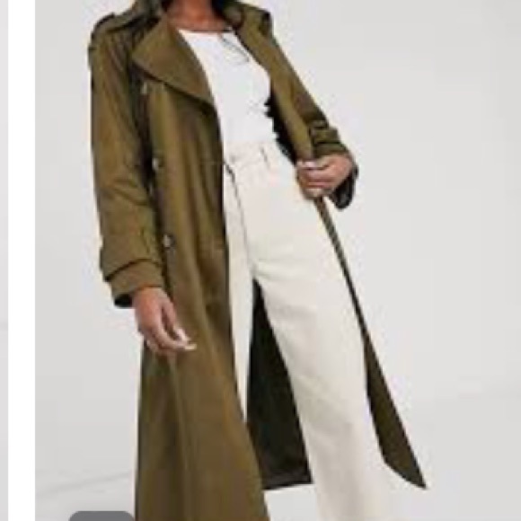 longline trench coat green size S - Picture 1 of 17